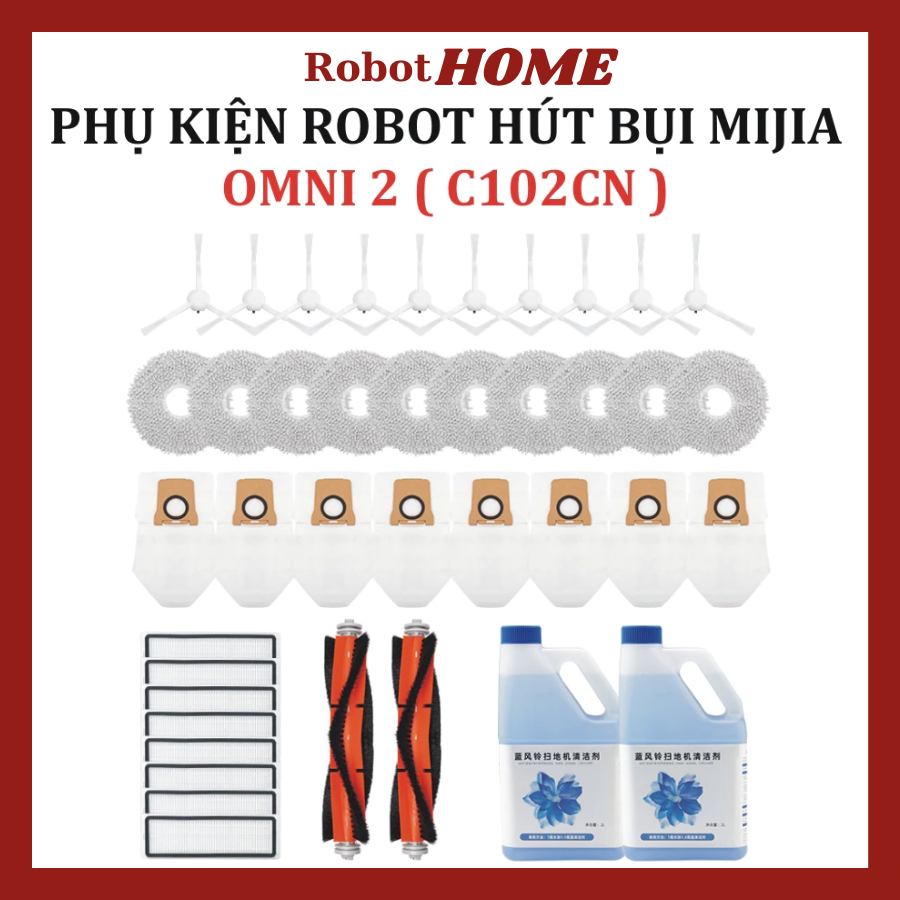 Phụ kiện Robot hút bụi Mi Mijia Omni 2S (C102CN) - Lọc hepa , Khăn lau, Chổi chính, Cuộn, Chổi cạnh,