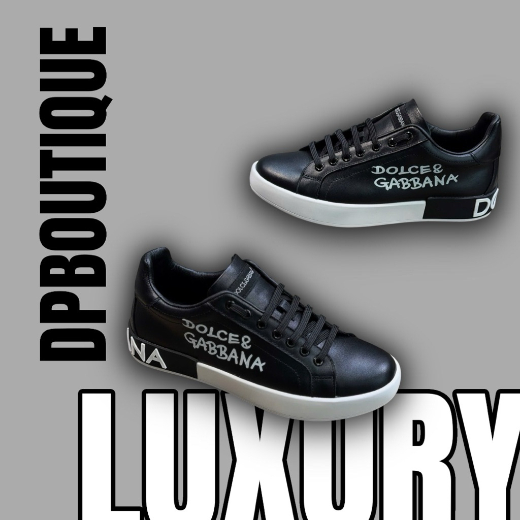 [ DPBoutique.hn ] - Giày Sneaker D.G Đen Hoạ Tiết Chữ Trắng Cao Cấp - Giày Sneaker D.G [ Full Box ]