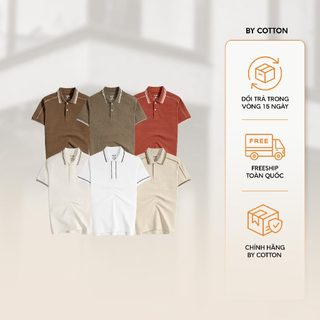   NEW COLOR  Áo Thun Polo Nam  Cao Cấp Gân Phối Viền Multi Color – BY COTTON 