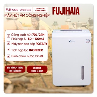 Máy hút ẩm công nghiệp 100m2 FUJIHAIA CONTINOUS CREATIVITY công suất hút ẩm lớn 70L/24h, lọc không khí Ionizer
