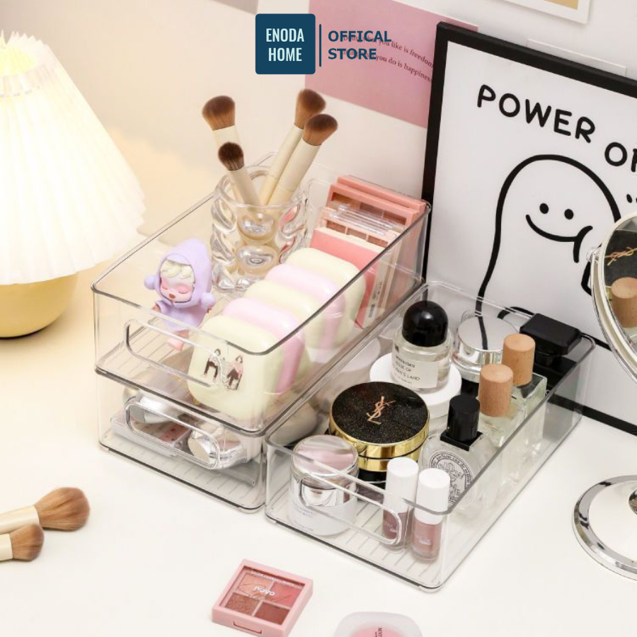 Khay Nhựa Trong Suốt Đựng Mỹ Phẩm ENODA HOME, Khay Đựng Đồ Đa Năng Để Bàn Có Thể Xếp Chồng Q059 | BigBuy360 - bigbuy360.vn