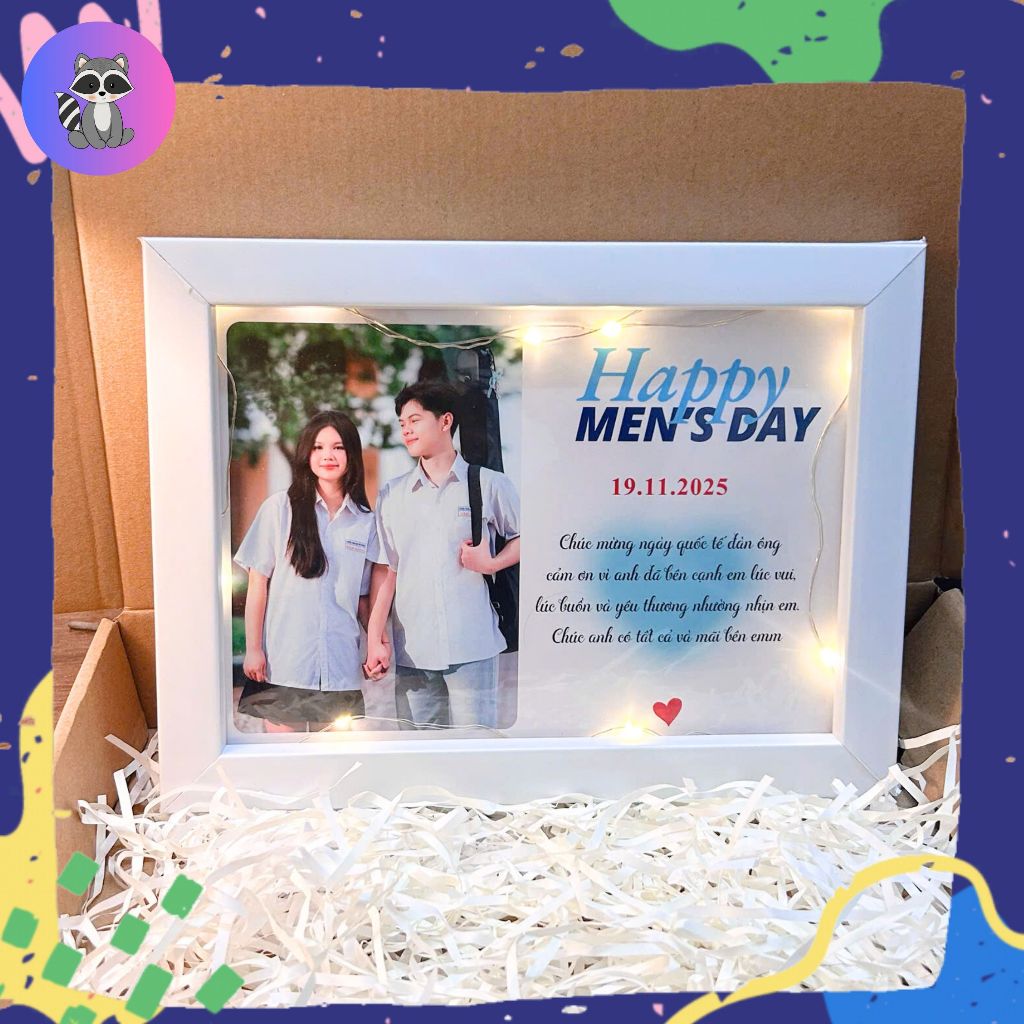 Set Quà Khung Ảnh Thiết Kế Tặng Bạn Trai Ngày 19/11 Quốc Tế Đàn Ông Ngày Sinh Nhật