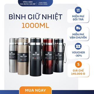Bình giữ nhiệt 1000ml cao cấp có nắp lọc trà - Bình đựng nước giữ nhiệt lớn tiện lợi lõi inox 304 không gỉ, giữ nước tốt