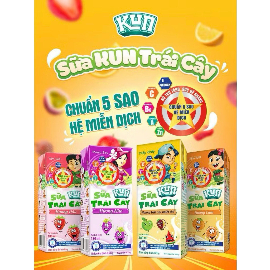 [có thẻ đổi quà]Sữa Kun Đủ Vị Thùng 48 Hộp x 110ml