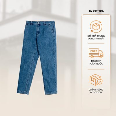 Quần Jeans Dài Cao Cấp Trousers Xanh Đậm - Luôn Tặng Hộp Đóng – BY COTTON