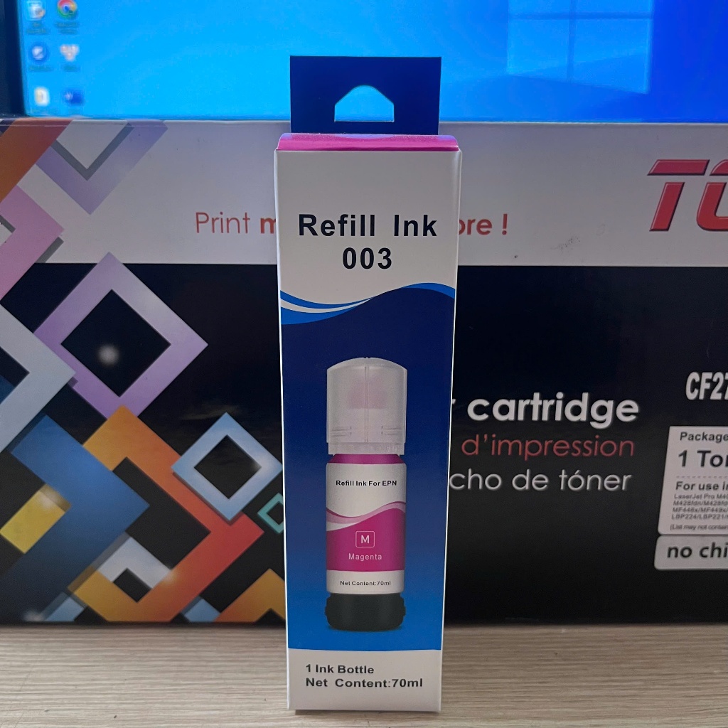 MỰC IN EPSON 003M – MÀU ĐỎ (MAGENTA) – CHÍNH HÃNG REFILL INK CHO MÁY EPSON L3110 / L3150 / L5190