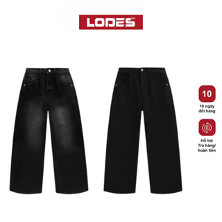  QUẦN JEAN ỐNG SUÔNG Lodes Club nam nữ Chất Liệu Denim Cao Cấp Phiên Bản BLACK Collection 