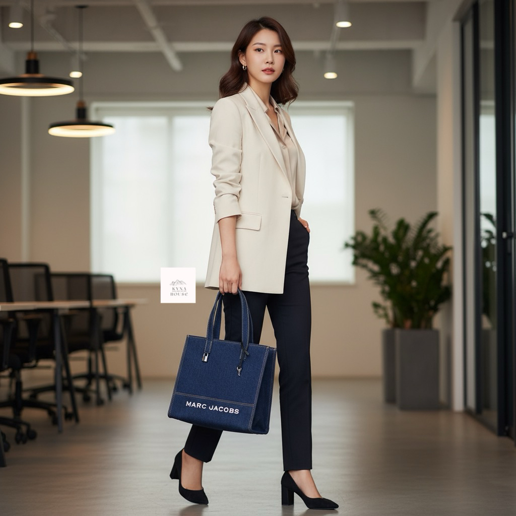 TÚI MARC JACOBS BLUE DENIM TOTE BAG