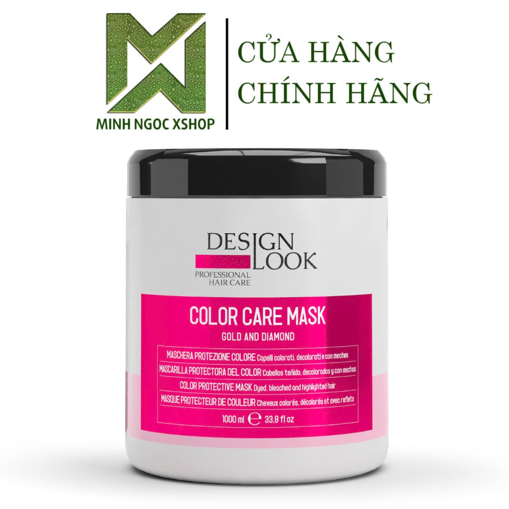 Mặt nạ phục hồi chăn sóc tóc nhuộm Design Look Color Care Mask Gold And Diamond 1000ML Chính hãng