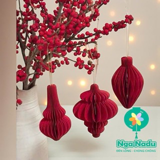 [Mẫu Mới] Đèn lồng chuông,giọt nước- QUẢ CẦU GIẤY XẾP trang trí TẾT, tiệc cưới,sinh nhật,Noel.Giáng sinh,quán cà phê