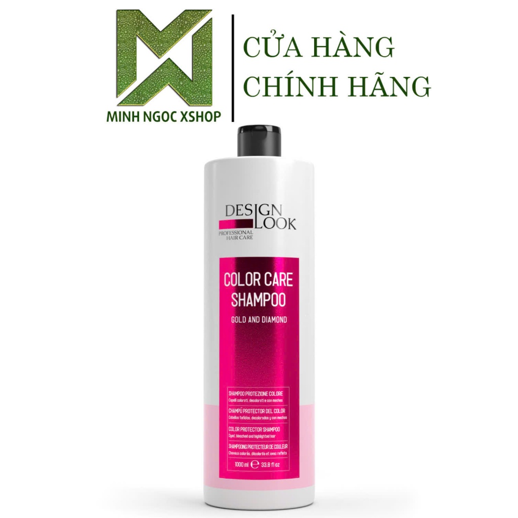 Dầu gội phục hồi chăn sóc tóc nhuộm Design Look Color Care Gold And Diamond 1000ML Chính hãng