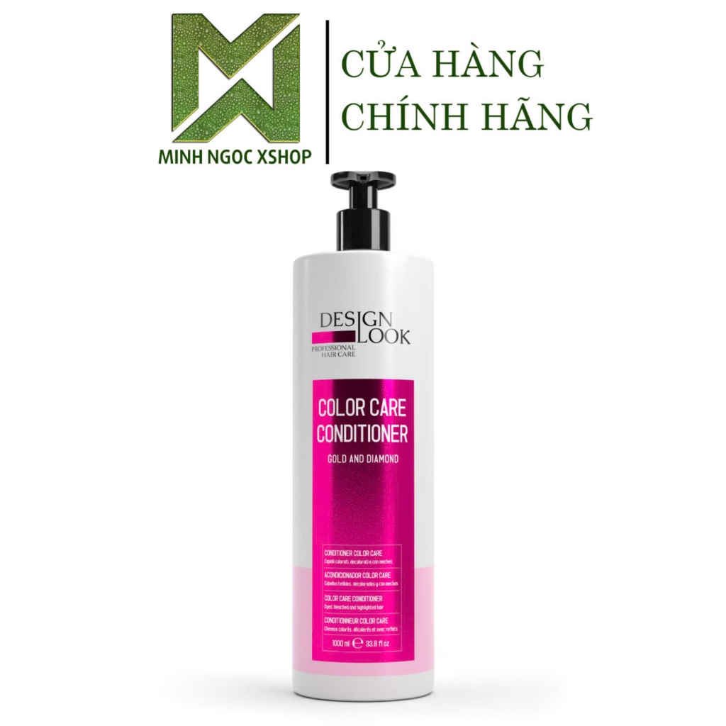 Dầu xả phục hồi chăn sóc tóc nhuộm Design Look Color Care Gold And Diamond 1000ML Chính hãng