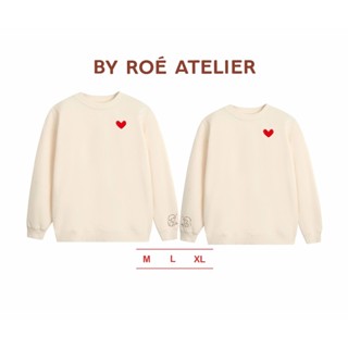  Áo Sweater Đôi Nam Nữ In Trái Tim Áo Sweater Nỉ Chân Cua Cao Cấp 350gsm Thu Đông Giặt Máy Không Phai Hình In 