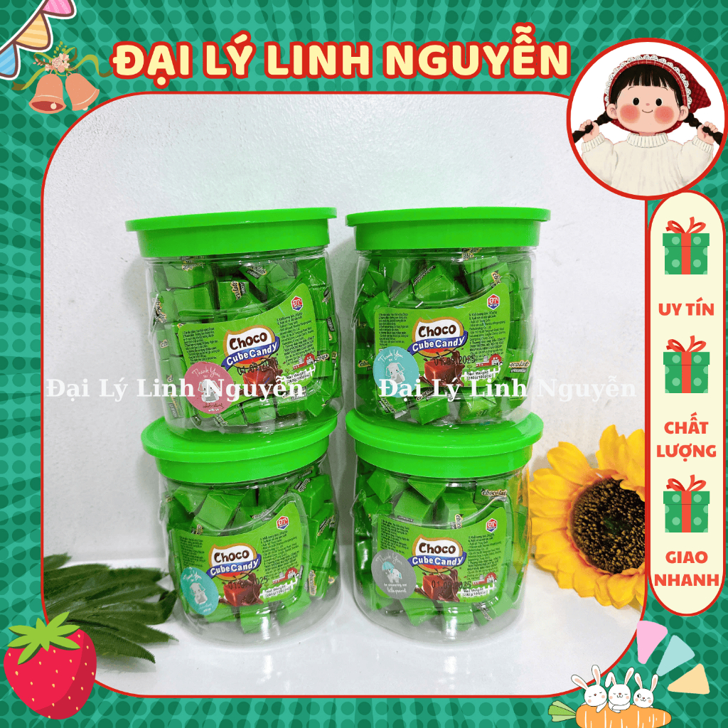 [HỘP 100 VIÊN] Kẹo sữa socola cube Doten, choco cube candy, thơm ngon hấp dẫn