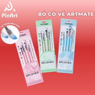 Bộ Cọ Vẽ Màu Nước Màu Bột Acrylic Gouache Chuyên Nghiệp Set 4 Cọ Vẽ Tranh Tô Màu Phác Hoạ Cụ