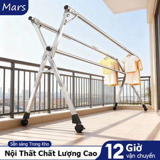  Mars Giàn Phơi Quần Áo Gấp Gọn Cây Phơi Đồ Siêu Bền Phơi Quần Áo 1M6~2M4 Kệ Treo Quần Áo Thông Minh 