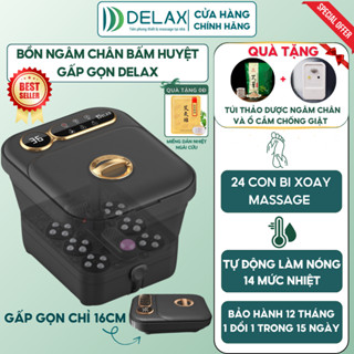  Bồn Ngâm Chân Massage DELAX Gấp Gọn Mát Xa Bấm Huyệt Kèm 24 Con Lăn Massage Giảm Đau Nhức Tăng Tuần Hoàn Máu BNC02 