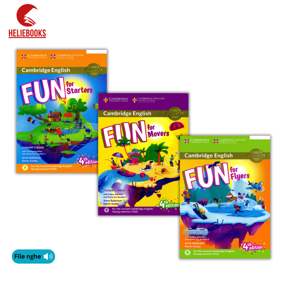 Sách - Fun for Starters - Movers - Flyers (4th edition ) - Bản in lazer đẹp tặng file nghe