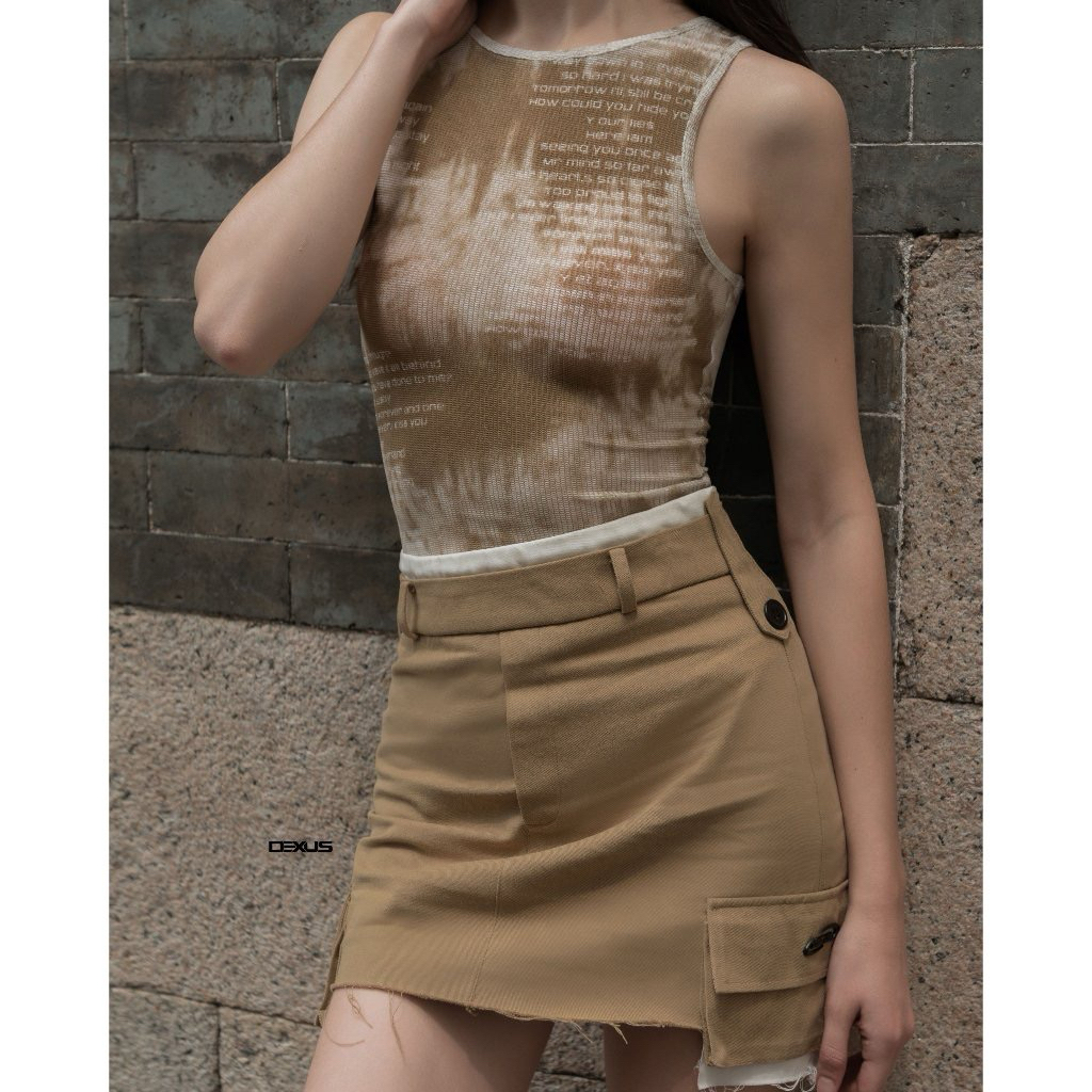 Chân váy kaki thô túi 2 bên Dezus