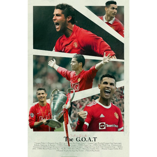   X83  Poster dán tường C.Ronaldo Manchester United - Tranh bóng đá CR7 ở Mu có sẵn keo dán Đẹp Nhất 