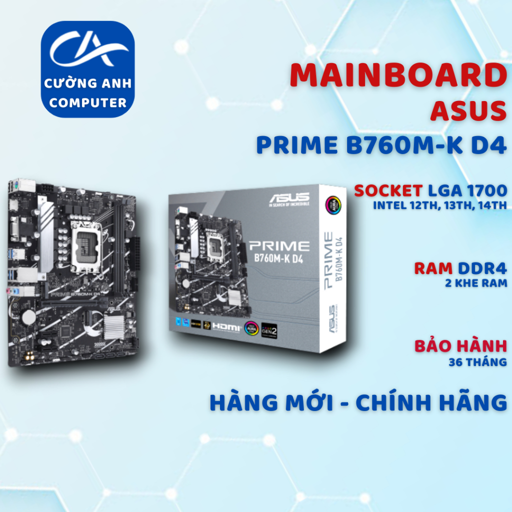 Mainboard ASUS PRIME B760M-K D4. Hàng mới chính hãng