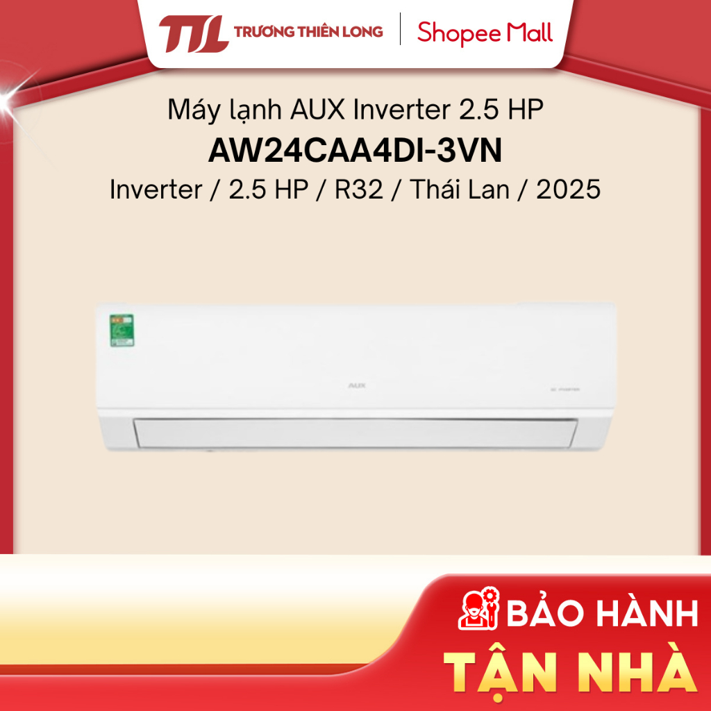 [GIAM500] AW24CAA4DI-3VN | AW24CAA4DI-5VN - Máy Lạnh Aux Inverter 2.5 HP (Phù Hợp <40m²) [FREESHIP H