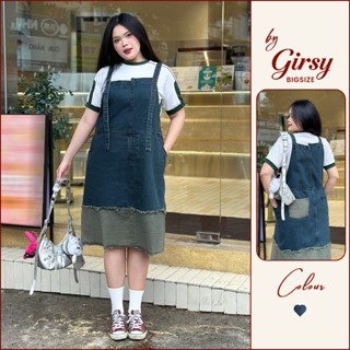  Yếm Váy Jeans Nữ Dáng Dài Bigsize 60-85kg Yếm Bò Phối Rách Gấu Không Giãn 1181 