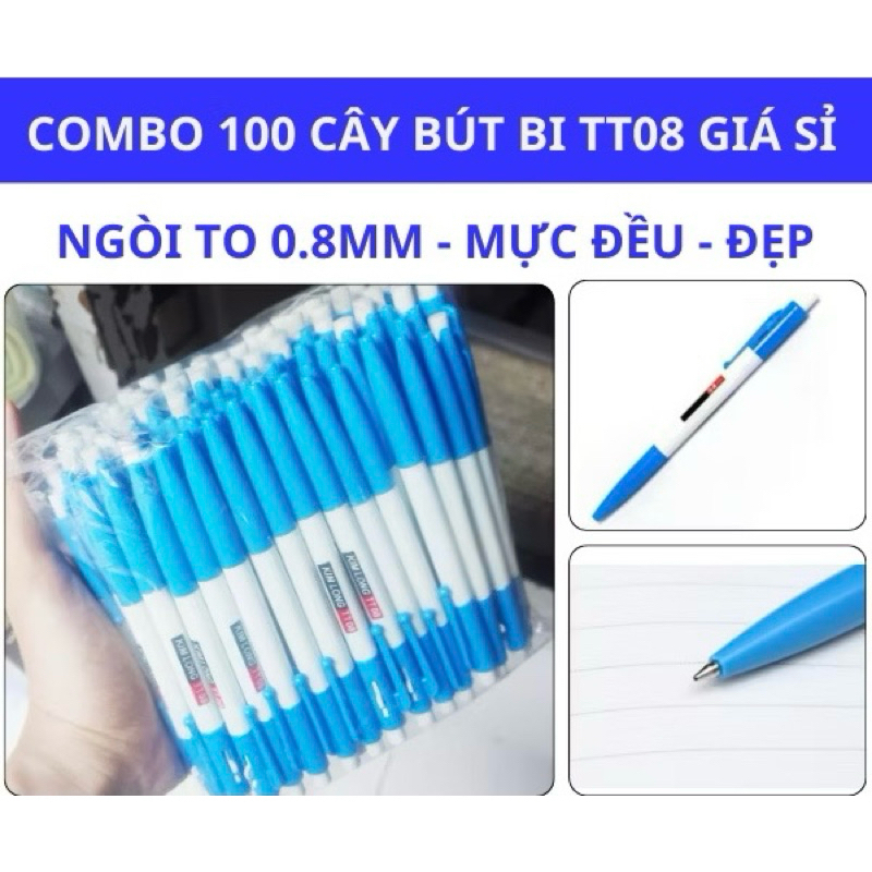 [Top Value]( Túi 100 cây ) Bút , viết bi TT 0.8mm