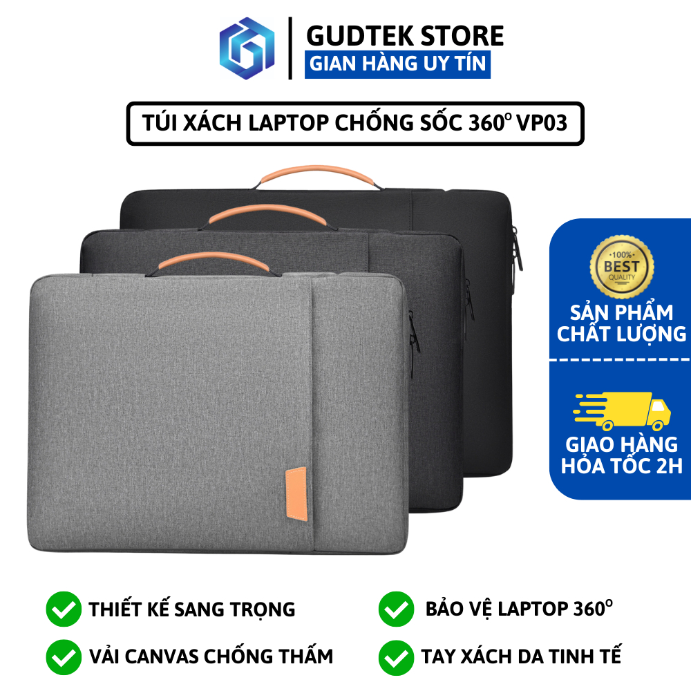 Túi Xách Laptop Chống Sốc 360°, Túi Xách Văn Phòng, Túi Đựng Laptop 13" 14" 15.6 inch Chất Liệu Kháng Nước - VP03