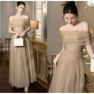   BÈO BÉO BIGSIZE   VÁY THIẾT KẾ TRỄ VAI CUP GỌNG CROSET PHỐI LƯỚI DÁNG DÀI FORM BIGSIZE 60-90KG 