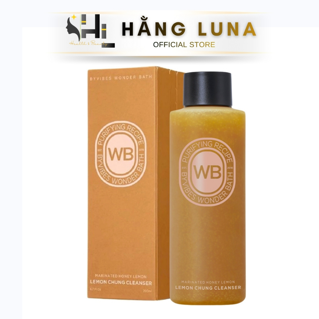 Sữa Rửa Mặt Lemon Chung Cleanser Honey & Lemon 200ml Byvibes WB Wonderbath Sữa Rửa Mặt Đường Đen Cha
