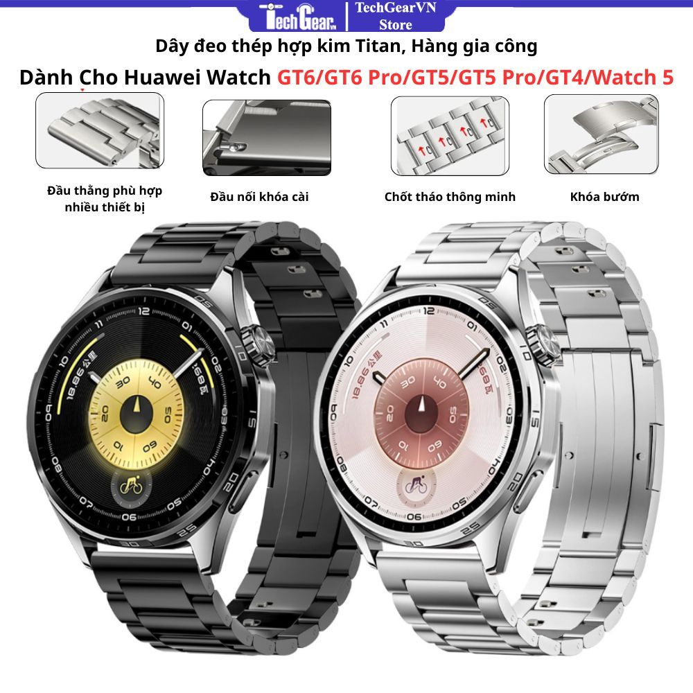 Dây đeo thép hợp kim Titan siêu nhẹ dành cho Huawei Watch GT6/GT5/GT5 Pro/GT4/GT3/GT3 Pro/GT2,Hàng g