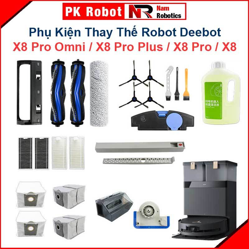 Phụ Kiện Thay Thế Robot Deebot X8 Pro Omni, X8 Pro Plus, X8 Pro, X8/ Chổi lăn, Chổi cạnh, Bộ Lọc Hep