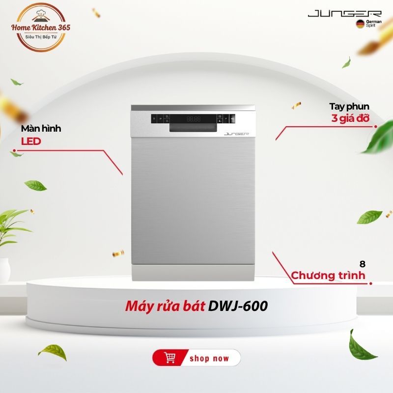 Máy Rửa Chén Junger DWJ-600 – Thiết Kế Sang Trọng, Tiết Kiệm Nước & Điện