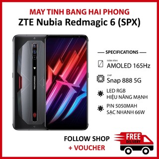  Điện thoại ZTE Nubia Red Magic 6  SPX  RAM 12 128GB chip Snapdragon 888 5G màn AMOLED pin 5050 mAh hỗ trợ sạc nhanh 66W 