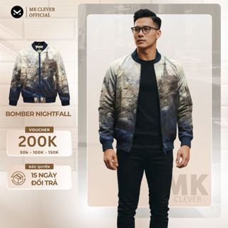  Áo khoác nam bomber MK CLEVER Nightfall chất liệu vải gió trần bông dày dặn giữ ấm tốt trẻ trung 
