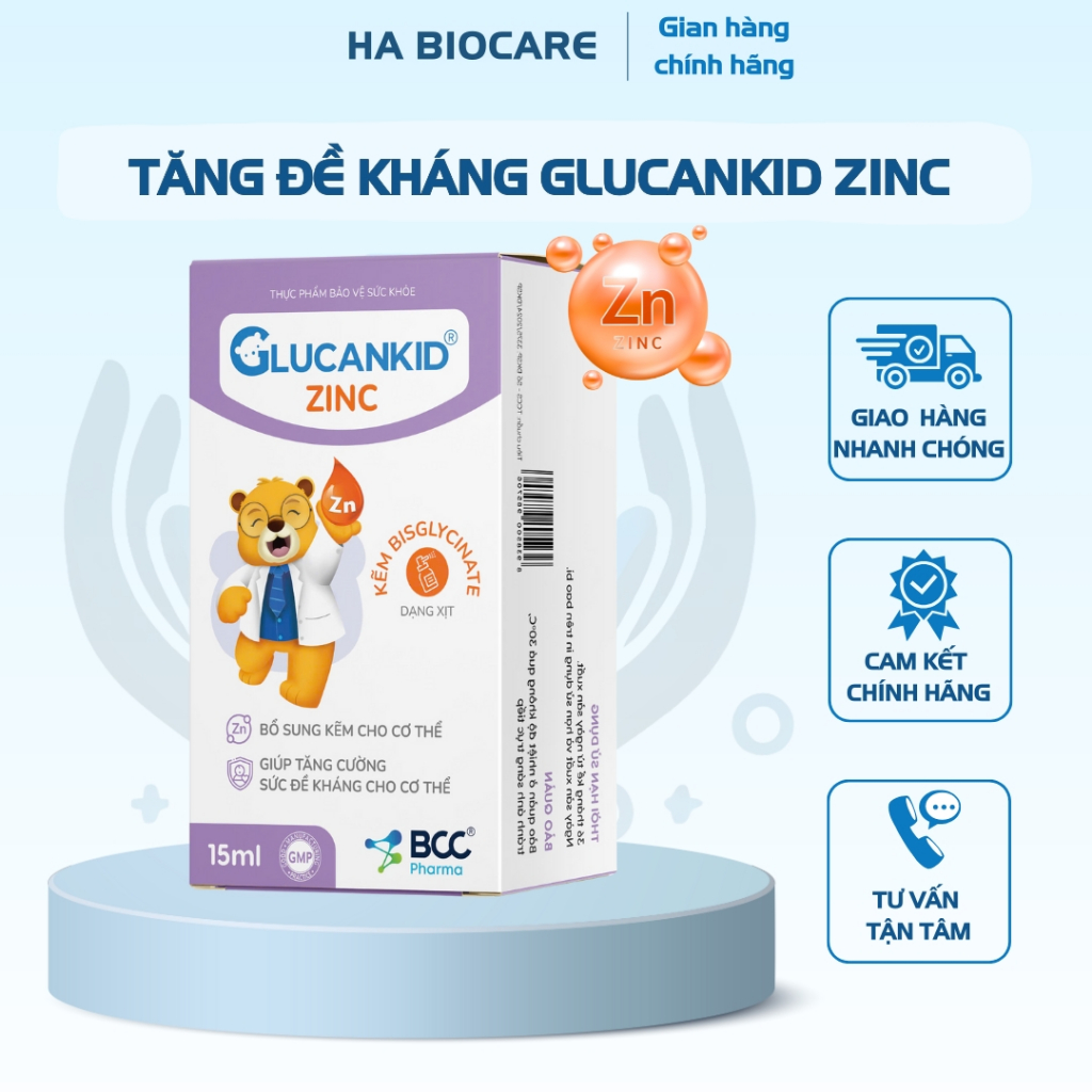 TPBVSK Glucankid ZinC hỗ trợ bổ sung kẽm, hỗ trợ tăng cường sức đề kháng dạng xịt cho bé từ 6 tháng