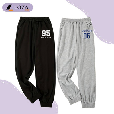 Quần dài bé trai in số 95, số 06, số 23, số 28, số 88 - Quần thu đông bé trai size 15-40kg Loza Kids QB004