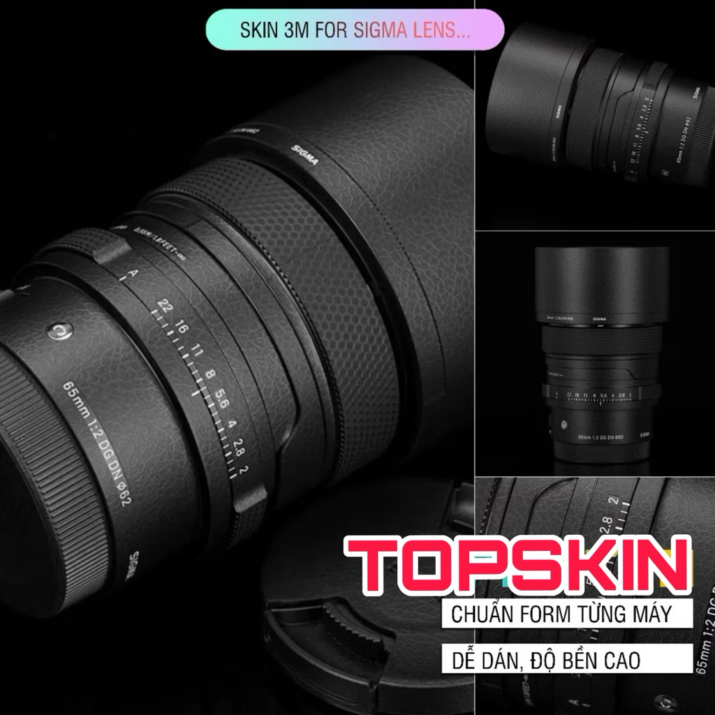 Miếng dán ống kính máy ảnh, Skin 3M ống kính sigma 16, 23, 30, 35, 56 Art for sony - fujifilm