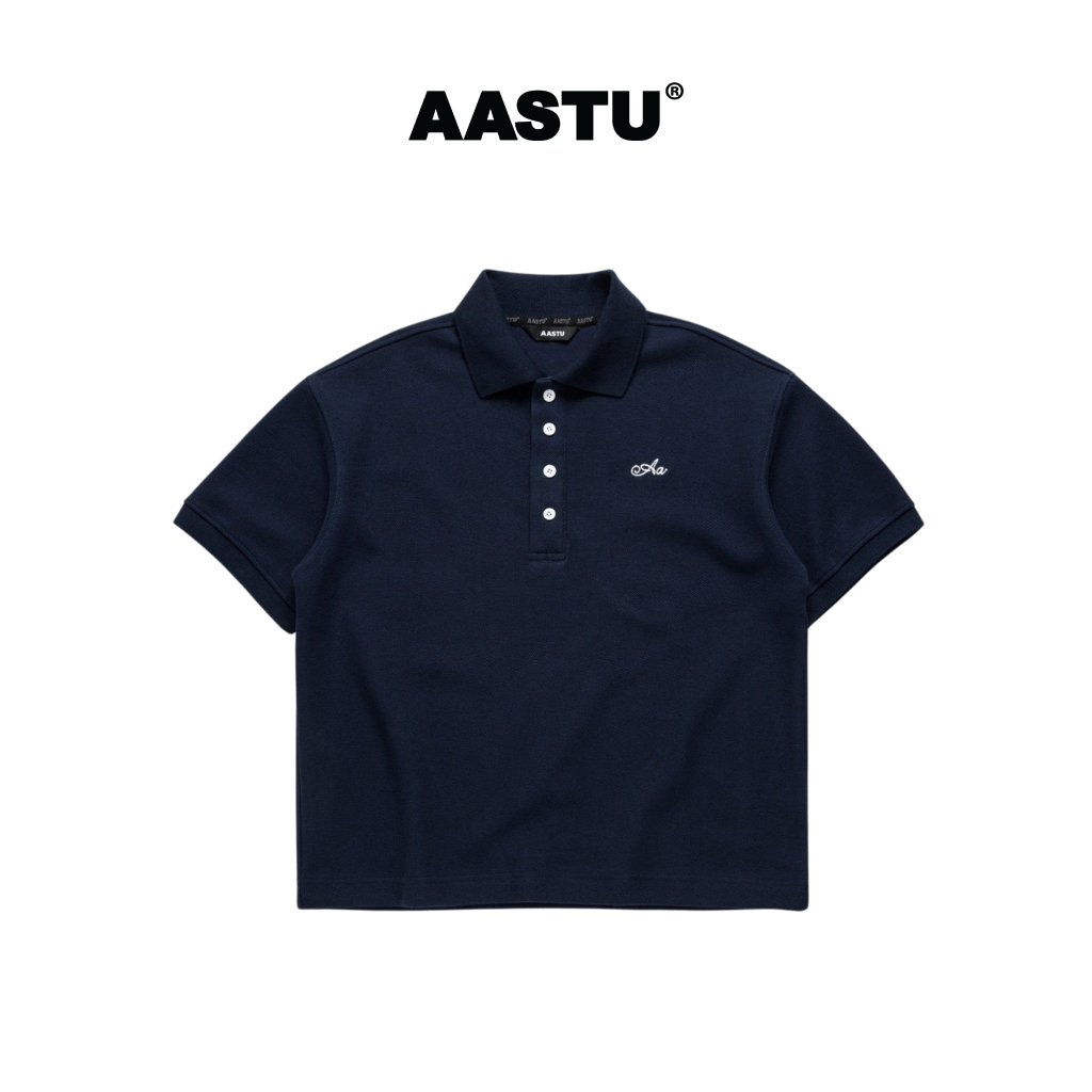 AA STU Áo Polo Tay Ngắn AA Garment Polo Form Boxy Vải Cotton 100% Local Brand Unsex - NAVY