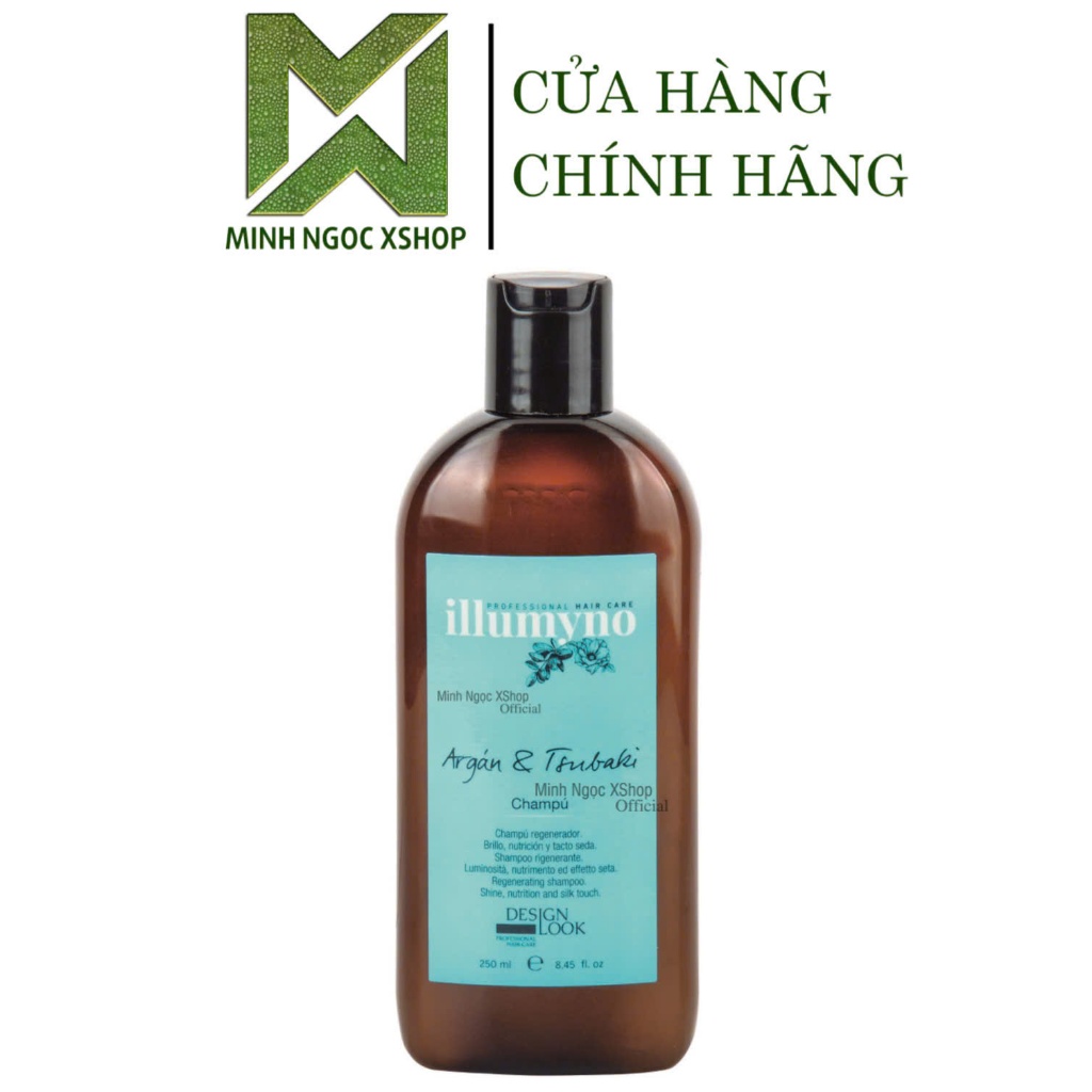 Dầu gội tái tạo tăng cường độ bóng cho tóc Design Look Argan And Tsubaki illumyno 250ML Chính hãng
