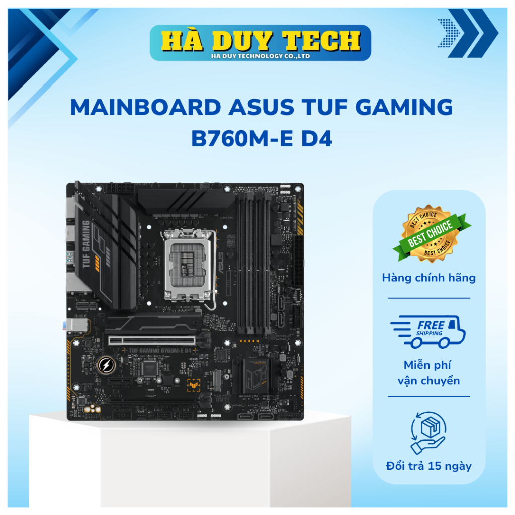 MAINBOARD ASUS TUF GAMING B760M-E D4 - Chính Hãng - BH 36T - Hà Duy Tech