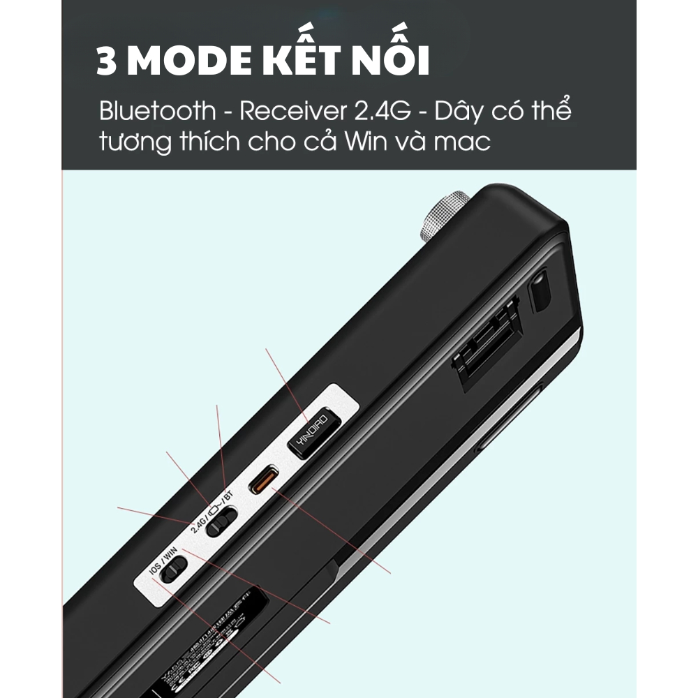 Case bàn phím cơ không dây YINDIAO Y65S - Led RGB - 3 mode kết nối - Màn TFT - Hotswapable - APP - Mạch xuôi - Núm xoay | BigBuy360 - bigbuy360.vn