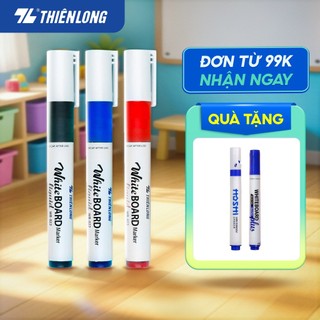  Bút lông bảng Whiteboard Marker Liquid Thiên Long WB-022 nét viết 2.5 mm 3 màu mực xanh đỏ đen đậm đều không Xylene 