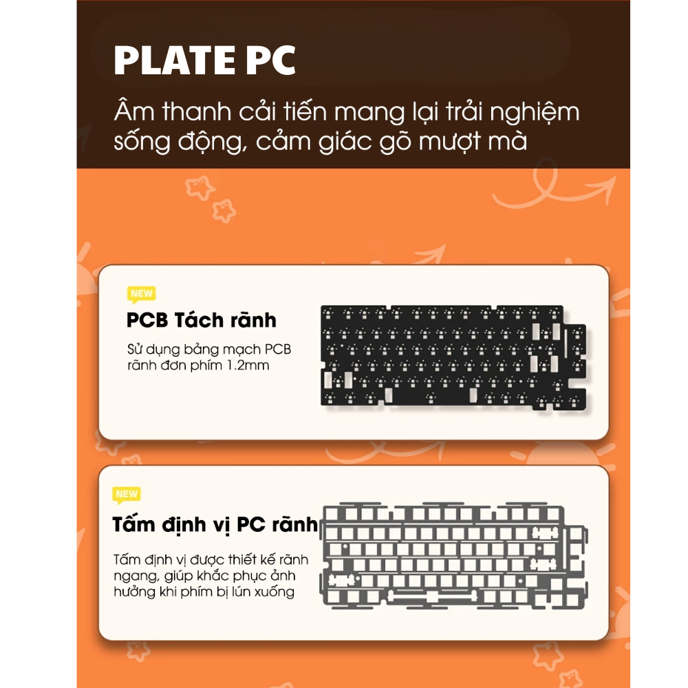 Bàn phím cơ không dây khung YINDIAO Y75 PRO - Led RGB - 3 mode kết nối - Hotswapable - APP - Mạch xuôi - Núm xoay | BigBuy360 - bigbuy360.vn