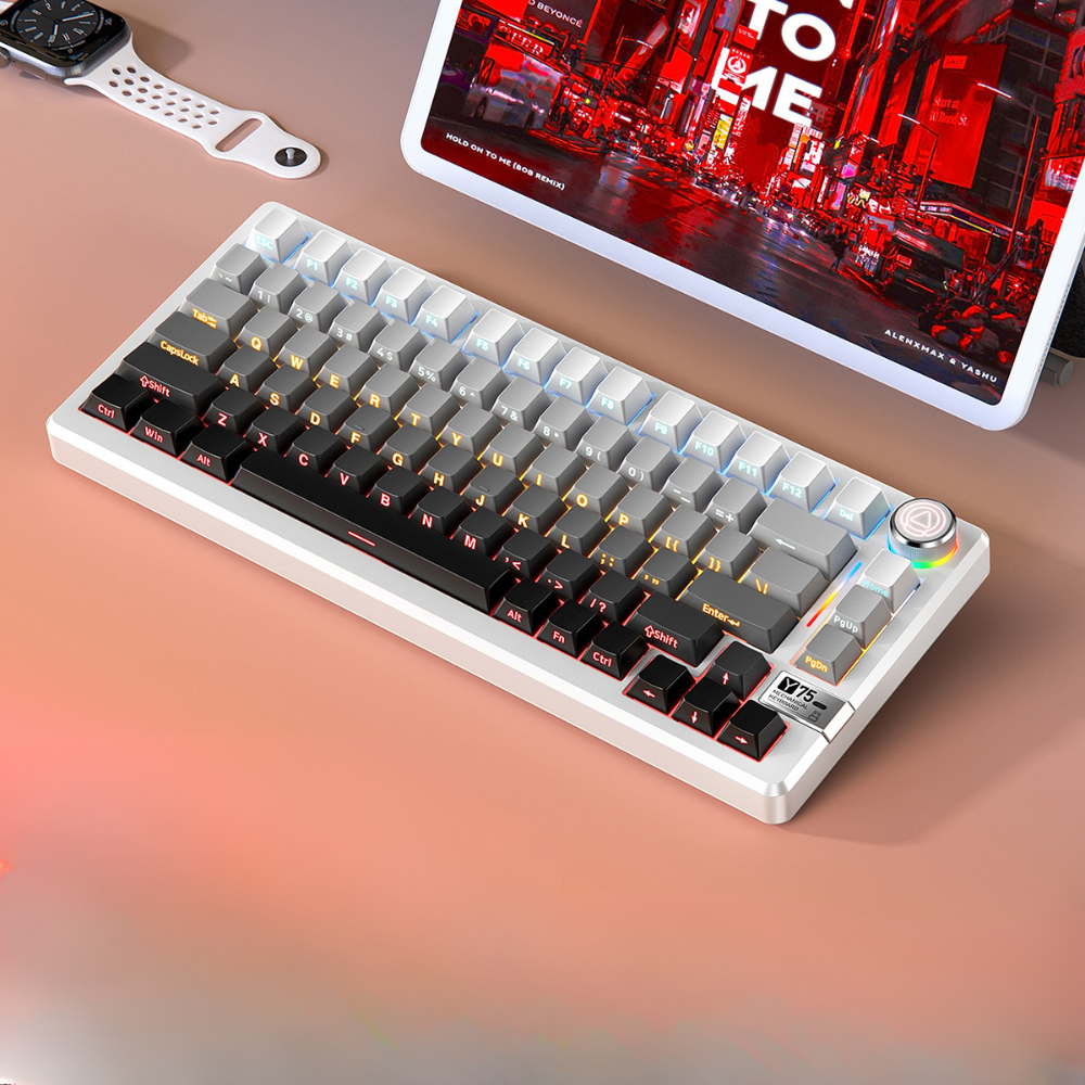 Bàn phím cơ không dây khung YINDIAO Y75 PRO - Led RGB - 3 mode kết nối - Hotswapable - APP - Mạch xuôi - Núm xoay | BigBuy360 - bigbuy360.vn