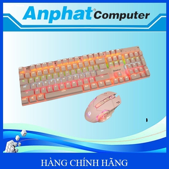 Bộ Phím Chuột Cơ có dây Bosston EK9350 màu hồng (Pink) - Hàng Chính Hãng - Bảo hành 12 tháng