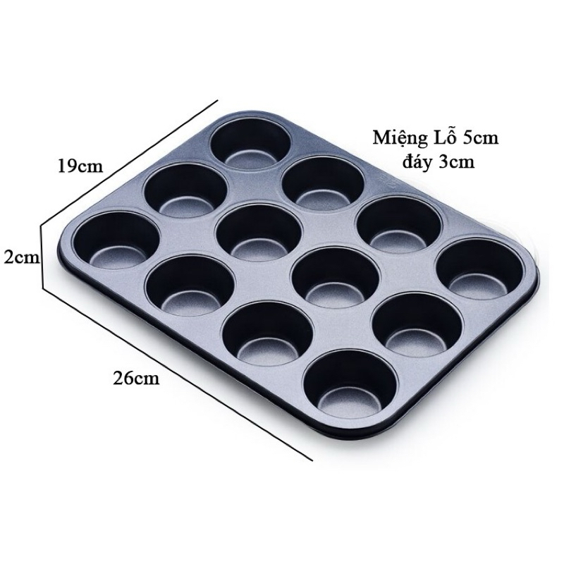 Khuôn Cupcake 12 Ô Bé