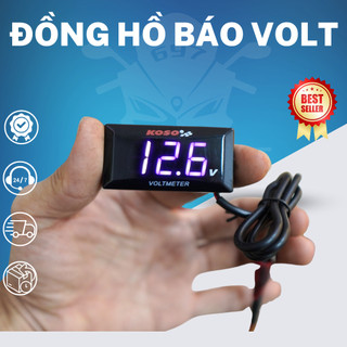 Đồng hồ báo Volt Koso gắn xe máy xe điện. Chất liệu nhựa ABS chống nước đo từ 9-60v
