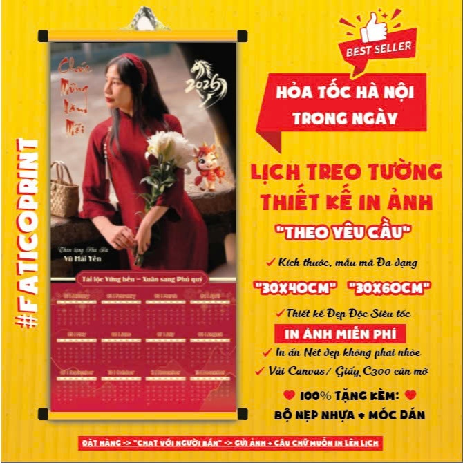 In Lịch 2026, Lịch Treo Tường Thiết Kế In Ảnh Theo Yêu Cầu, In lịch tết, Lịch in ảnh bé, gia dình